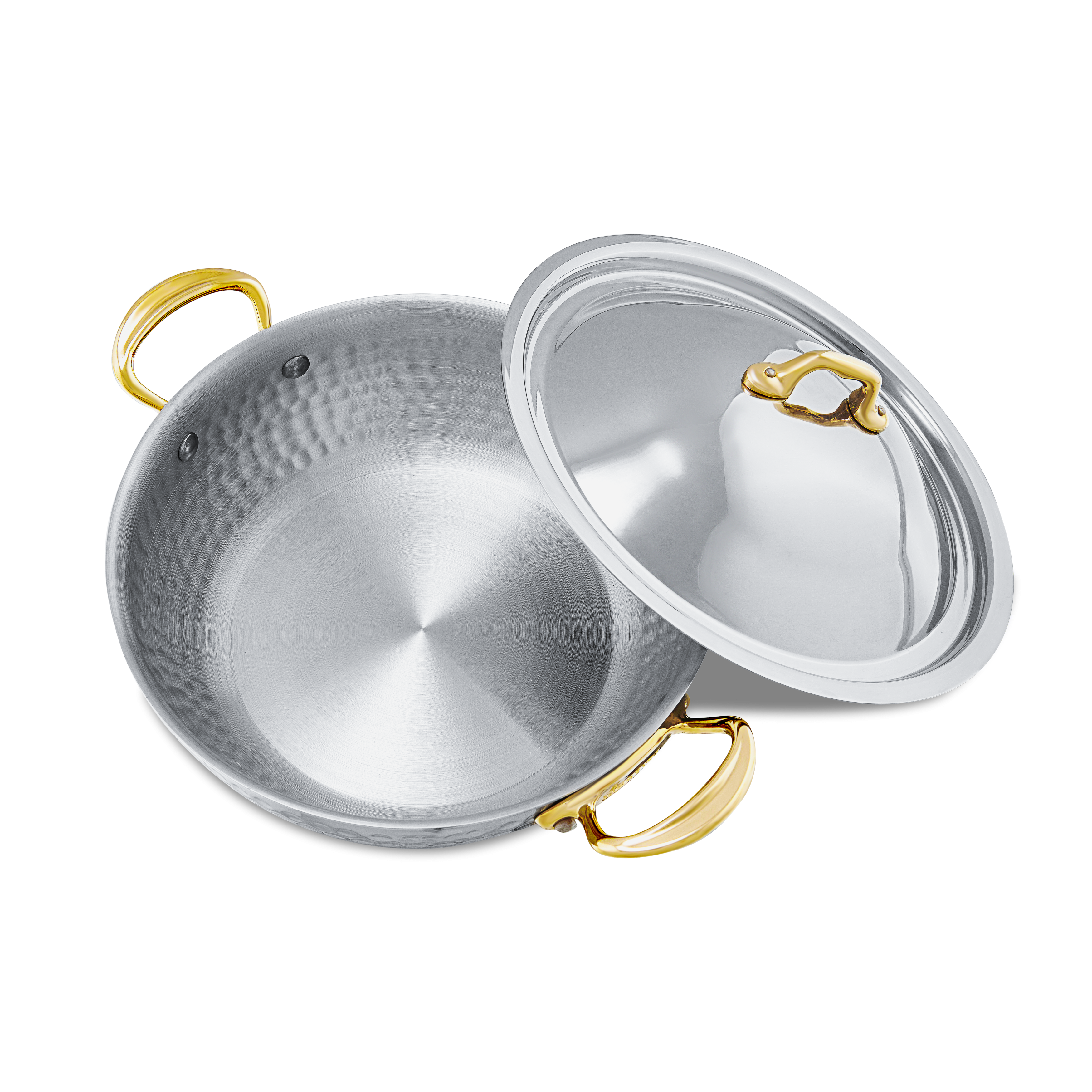 Évasée bombée en inox martelé avec couvercle M'ÉLITE B