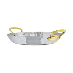Plat rond en inox martelé M'ÉLITE B