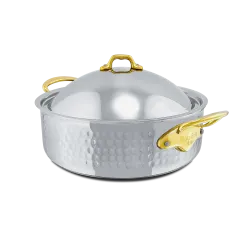 Rondeau en inox martelé avec couvercle M'ÉLITE B