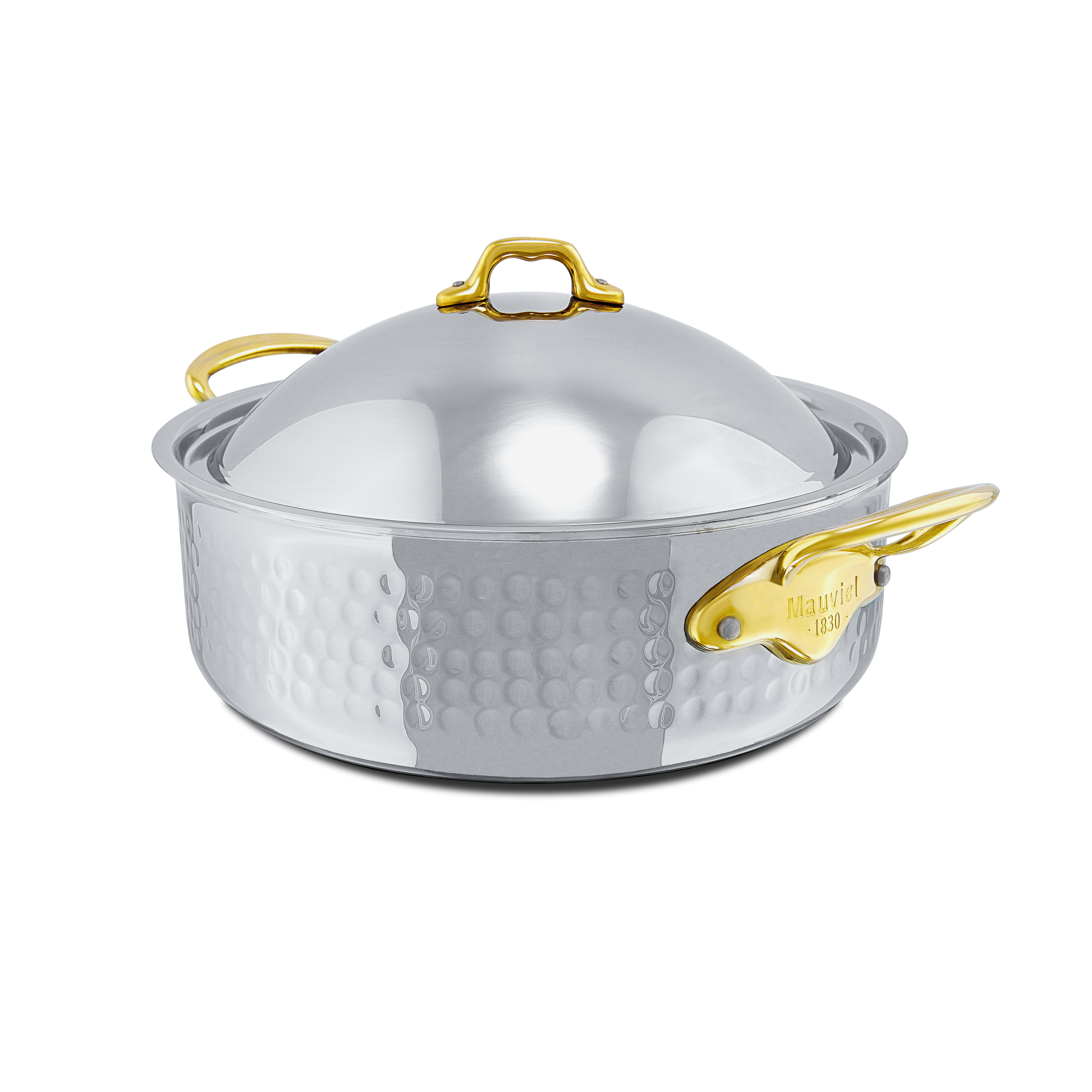 Rondeau en inox martelé avec couvercle M'ÉLITE B