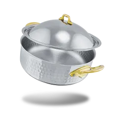 Rondeau en inox martelé avec couvercle M'ÉLITE B