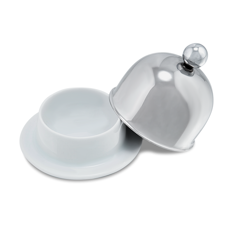Beurrier porcelaine en inox SERVICE EN SALLE
