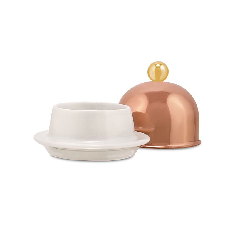 Beurrier porcelaine en cuivre inox SERVICE EN SALLE