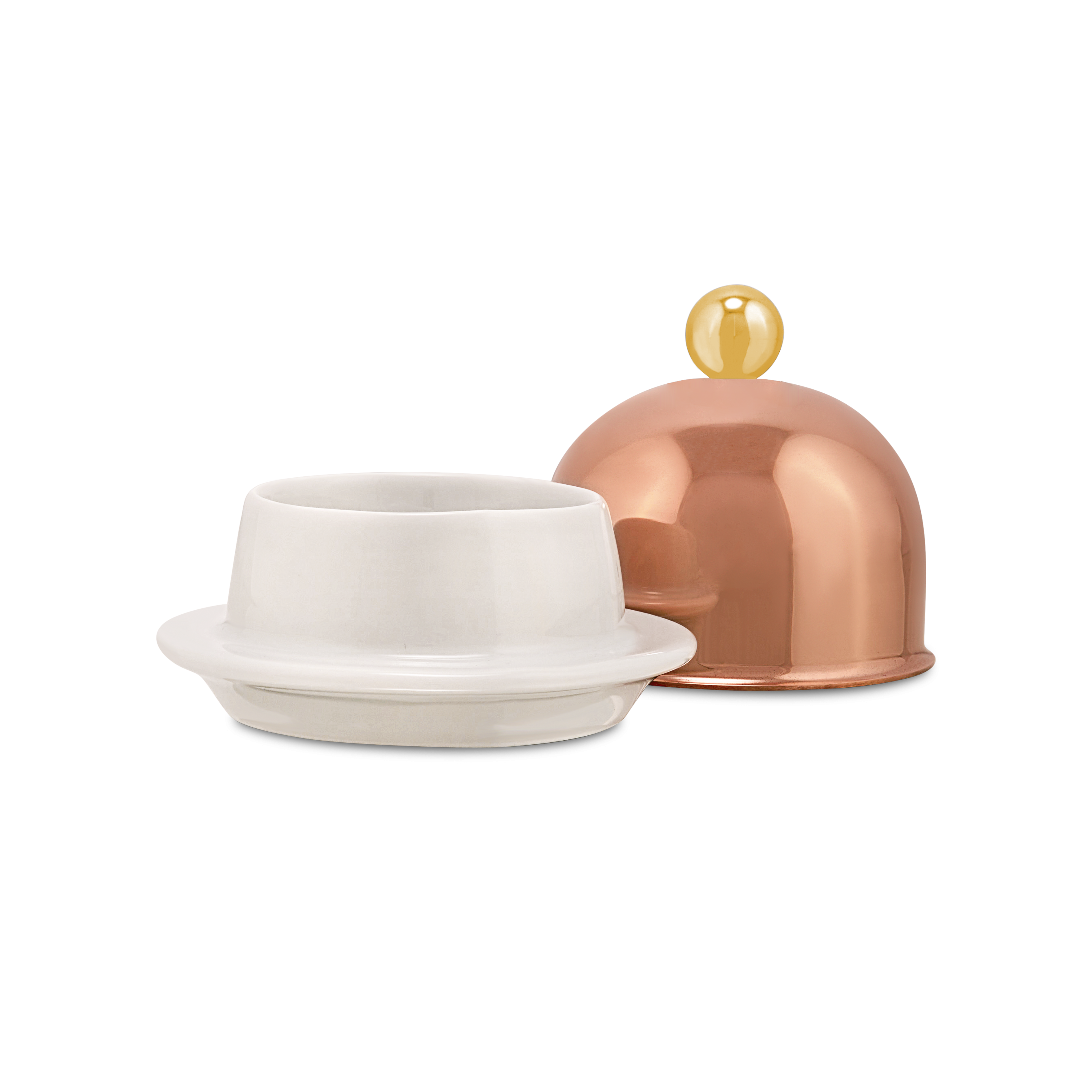 Beurrier porcelaine en cuivre inox SERVICE EN SALLE
