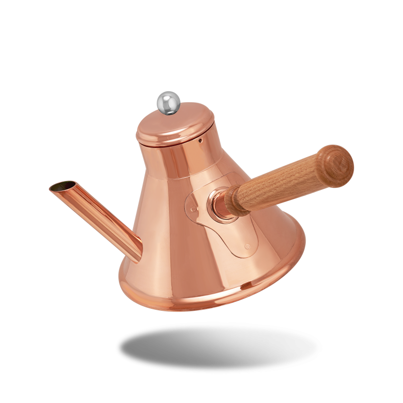 Verseuse à café en cuivre et bois SERVICE EN SALLE