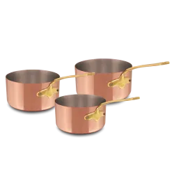 Batterie de 3 casseroles en cuivre inox M'HÉRITAGE 150B