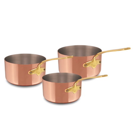 Batterie de 3 casseroles en cuivre inox M'HÉRITAGE 150B