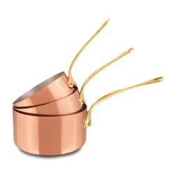 Batterie de 3 casseroles en cuivre inox M'HÉRITAGE 150B