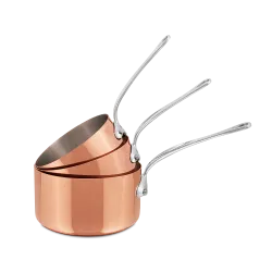 Batterie de 3 casseroles en cuivre inox M'HÉRITAGE 150S
