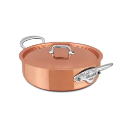 Rondeau en cuivre inox avec couvercle M'HÉRITAGE 150S
