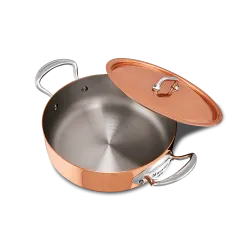 Rondeau en cuivre inox avec couvercle M'HÉRITAGE 150S
