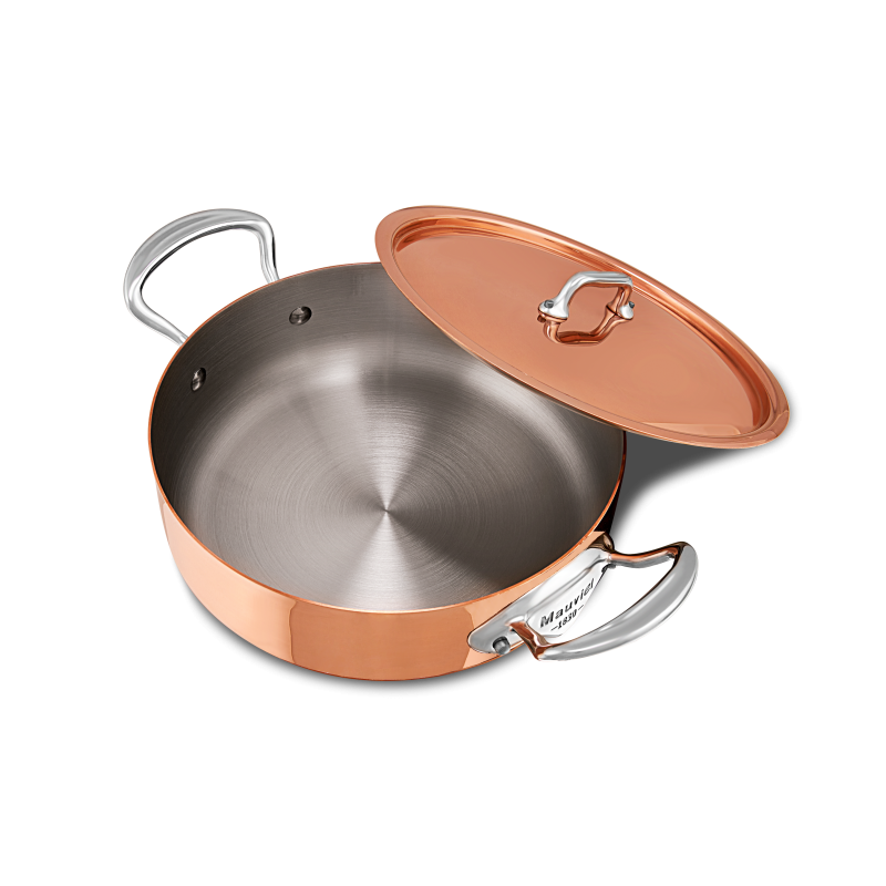 Rondeau en cuivre inox avec couvercle M'HÉRITAGE 150S