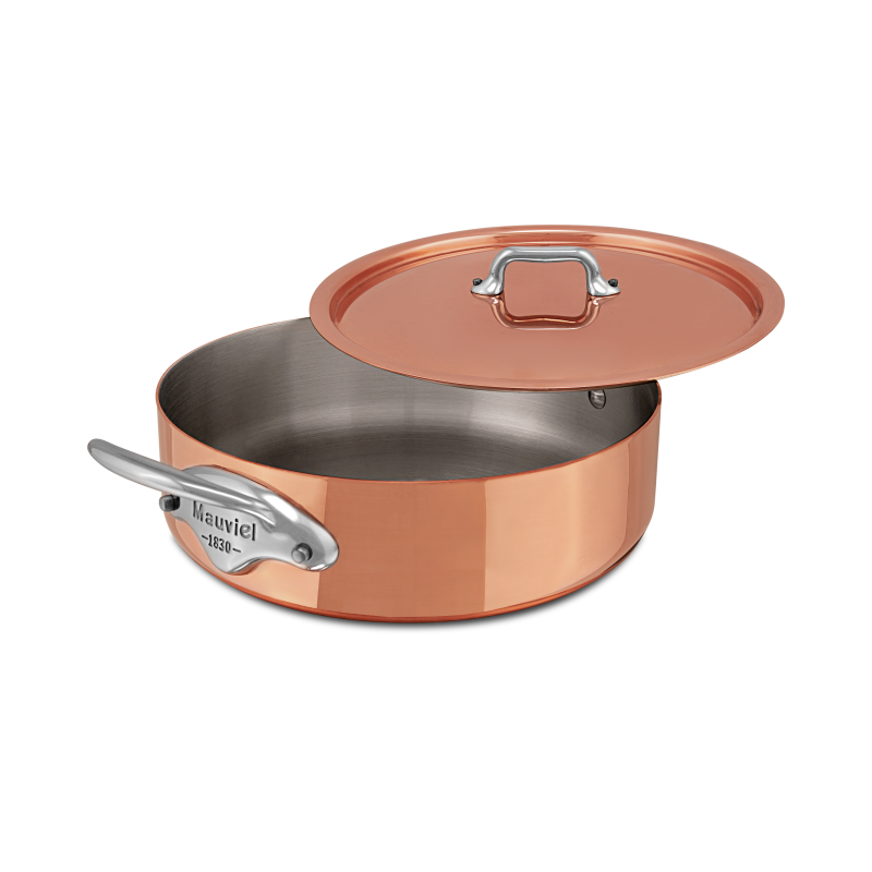 Rondeau en cuivre inox avec couvercle M'HÉRITAGE 150S