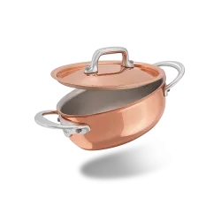 Cocotte ovale en cuivre inox avec couvercle M'MINIS