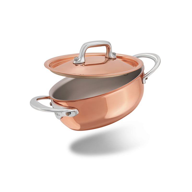 Cocotte ovale en cuivre inox avec couvercle M'MINIS