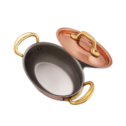 Cocotte ovale en cuivre inox avec couvercle M'MINIS