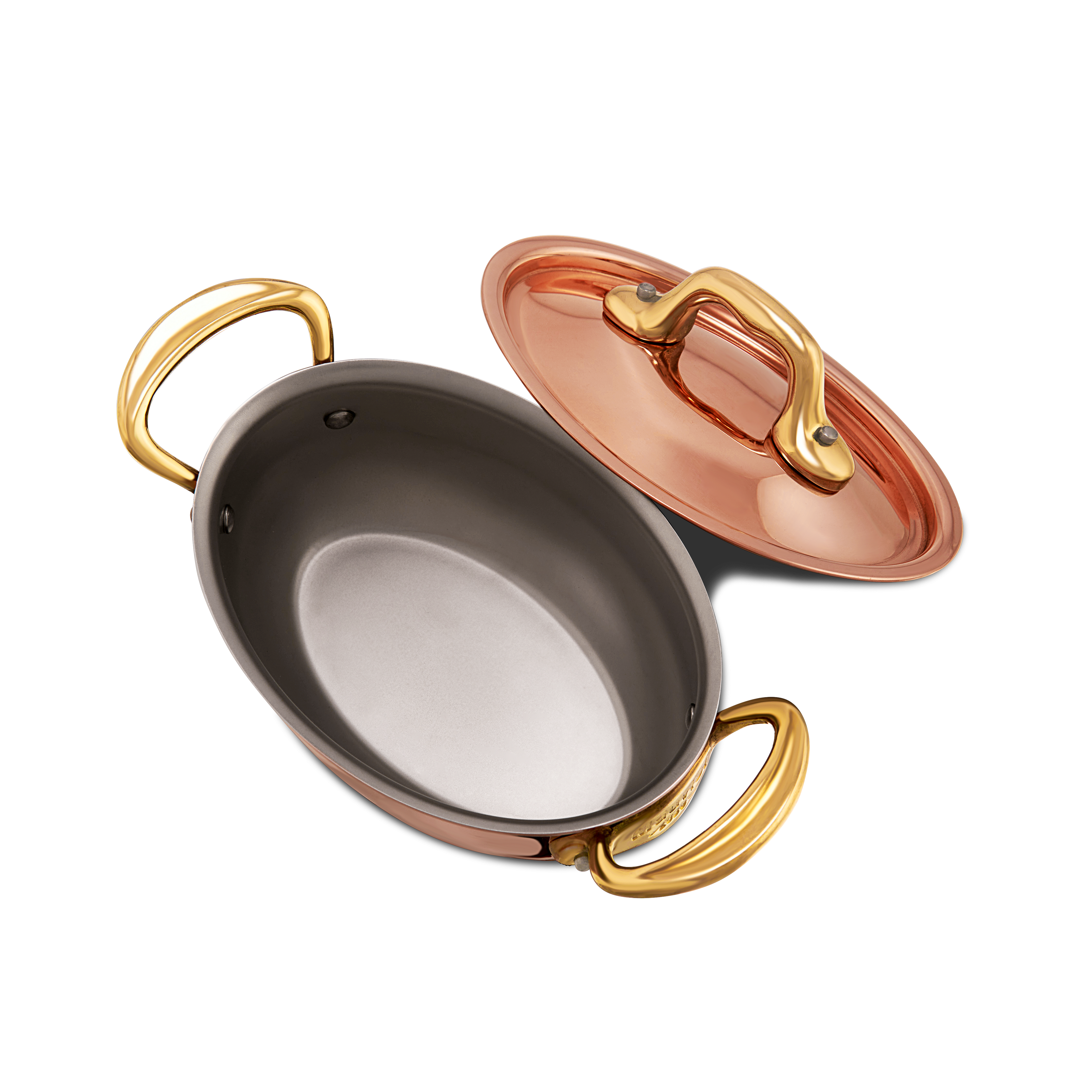 Cocotte ovale en cuivre inox avec couvercle M'MINIS