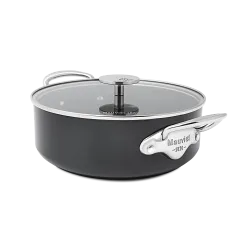 Rondeau antiadhésif en aluminium anodisé avec couvercle verre M'STONE 3
