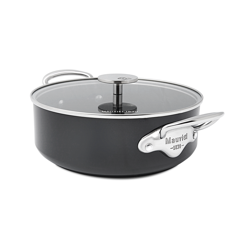 Rondeau antiadhésif en aluminium anodisé avec couvercle verre M'STONE 3