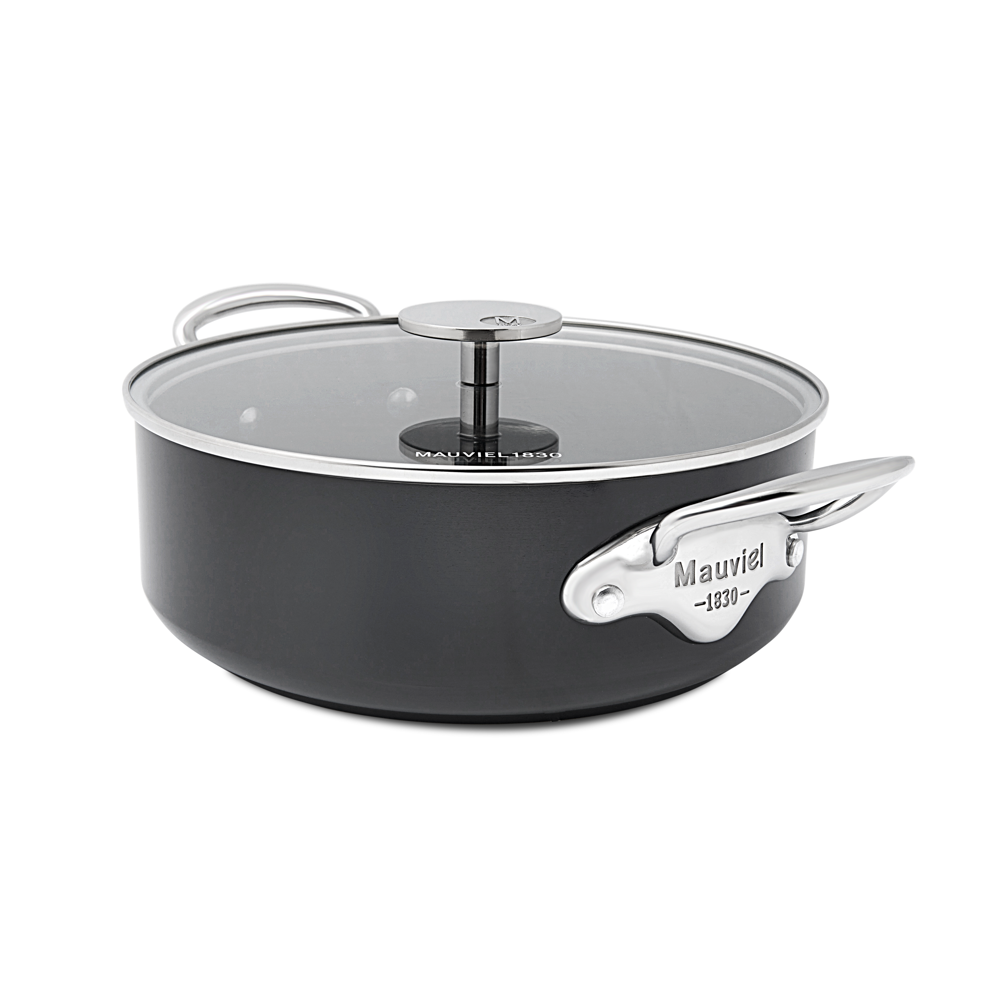 Rondeau antiadhésif en aluminium anodisé avec couvercle verre M'STONE 3