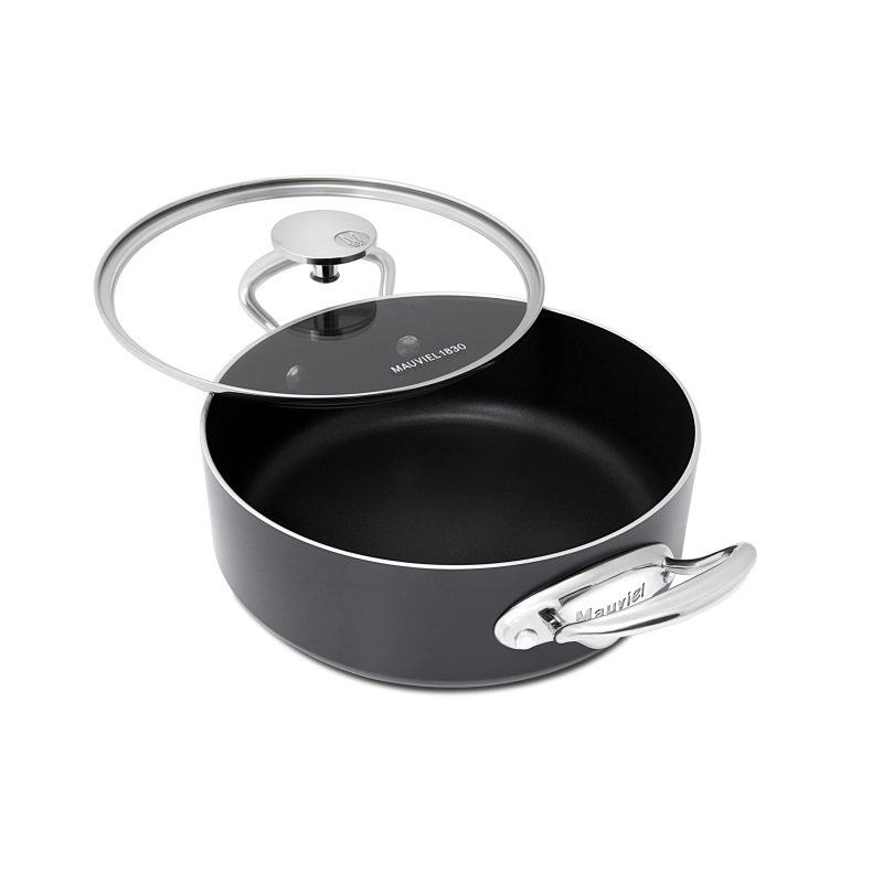 Rondeau antiadhésif en aluminium anodisé avec couvercle verre M'STONE 3
