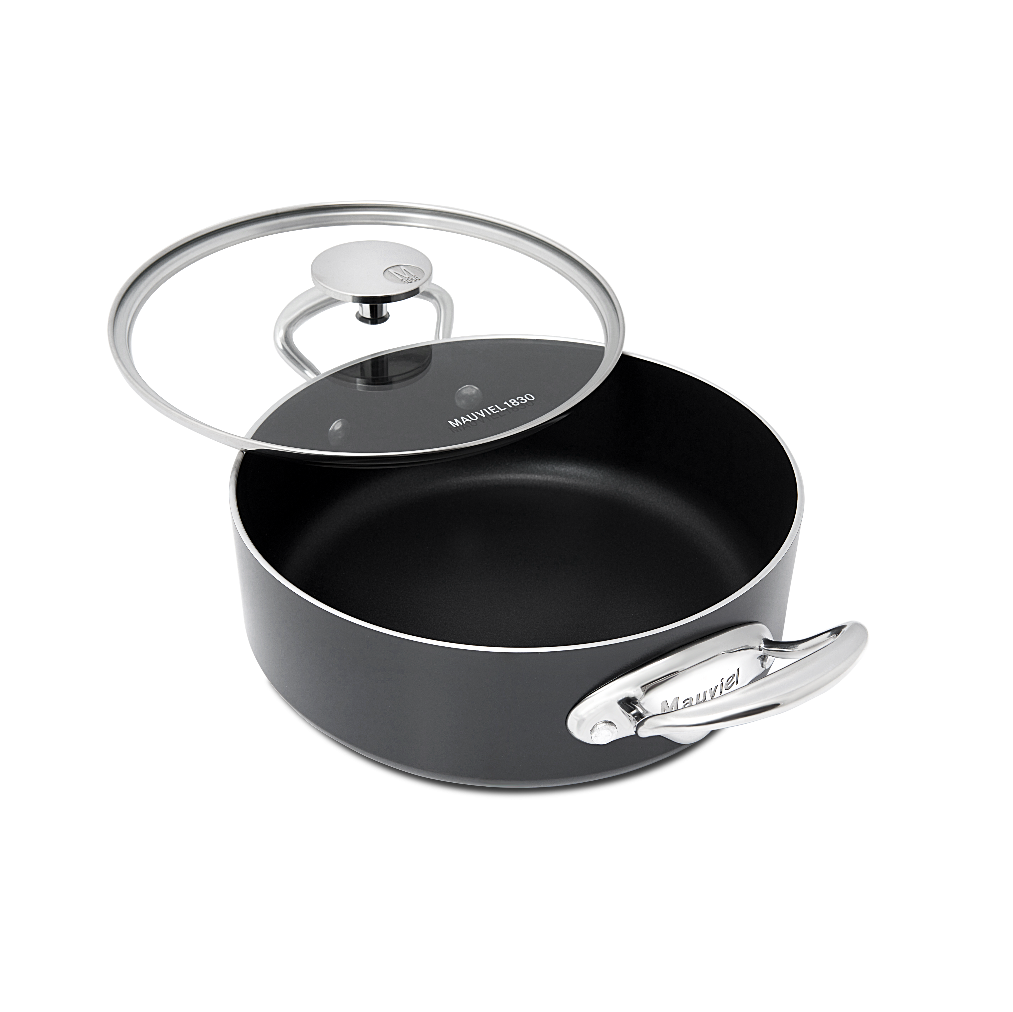 Rondeau antiadhésif en aluminium anodisé avec couvercle verre M'STONE 3