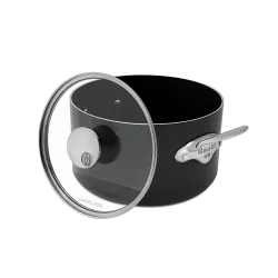 Cocotte antiadhésive en aluminium anodisé avec couvercle verre M'STONE 3