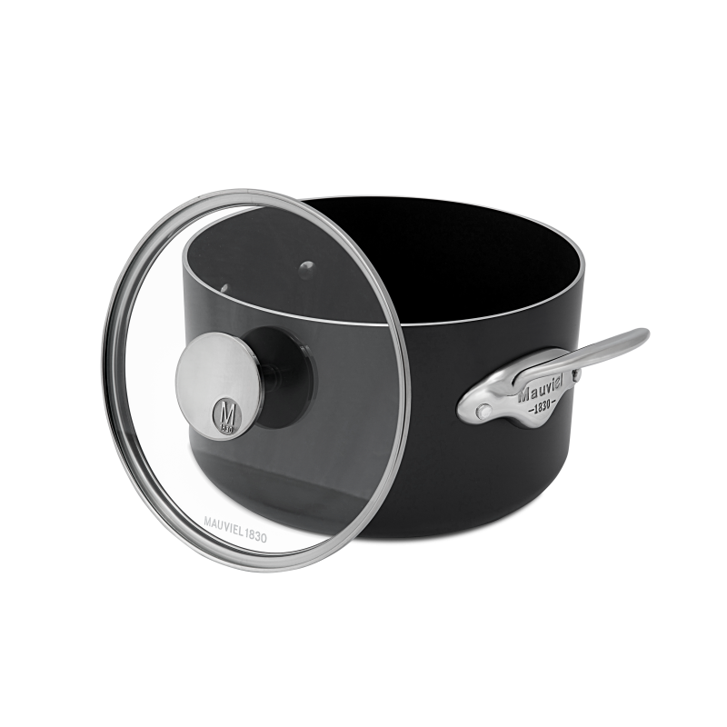 Cocotte antiadhésive en aluminium anodisé avec couvercle verre M'STONE 3