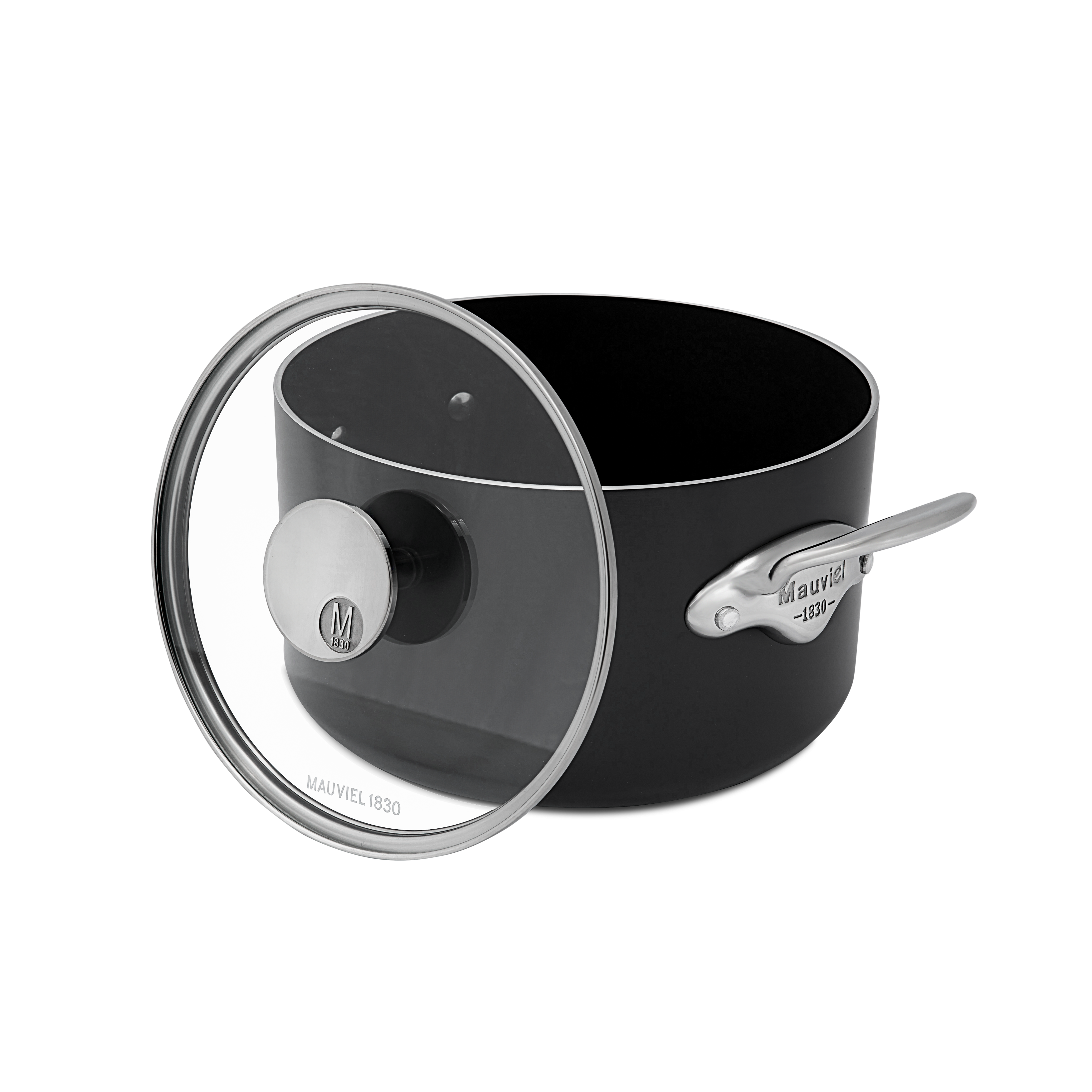 Cocotte antiadhésive en aluminium anodisé avec couvercle verre M'STONE 3