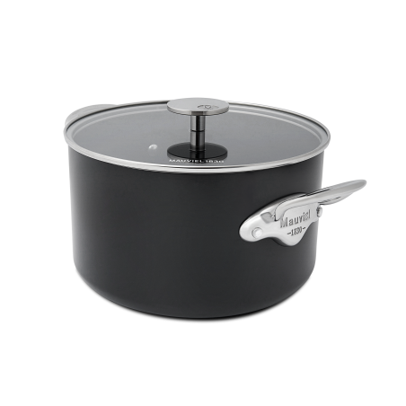 Cocotte antiadhésive en aluminium anodisé avec couvercle verre M'STONE 3