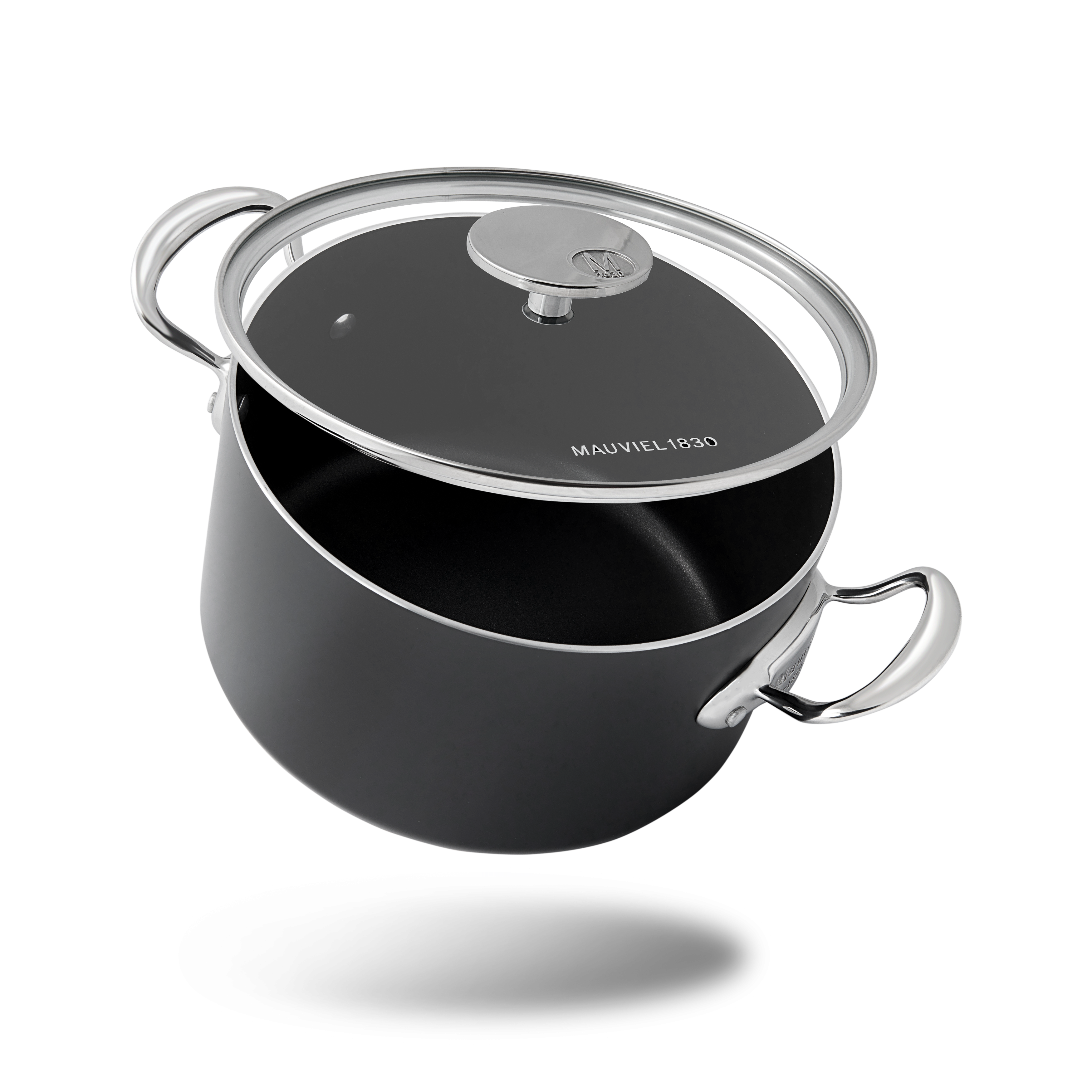 Cocotte antiadhésive en aluminium anodisé avec couvercle verre M'STONE 3