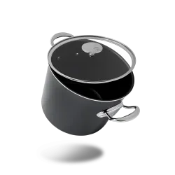 Marmite antiadhésive en aluminium anodisé avec couvercle verre M'STONE 3