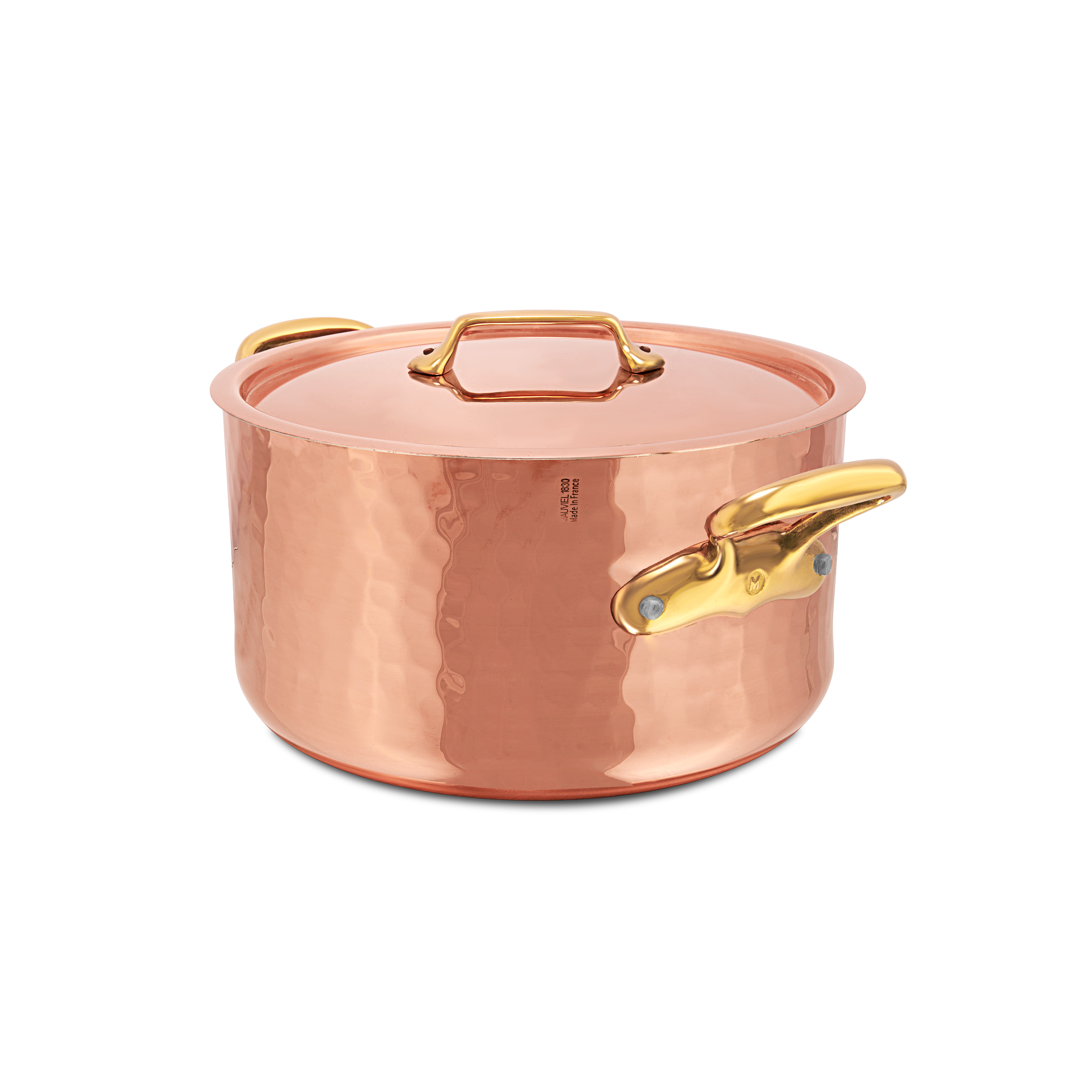 Cocotte en cuivre étamé martelé avec couvercle M'TRADITION