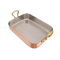 Plat à four en cuivre étamé martelé M'TRADITION