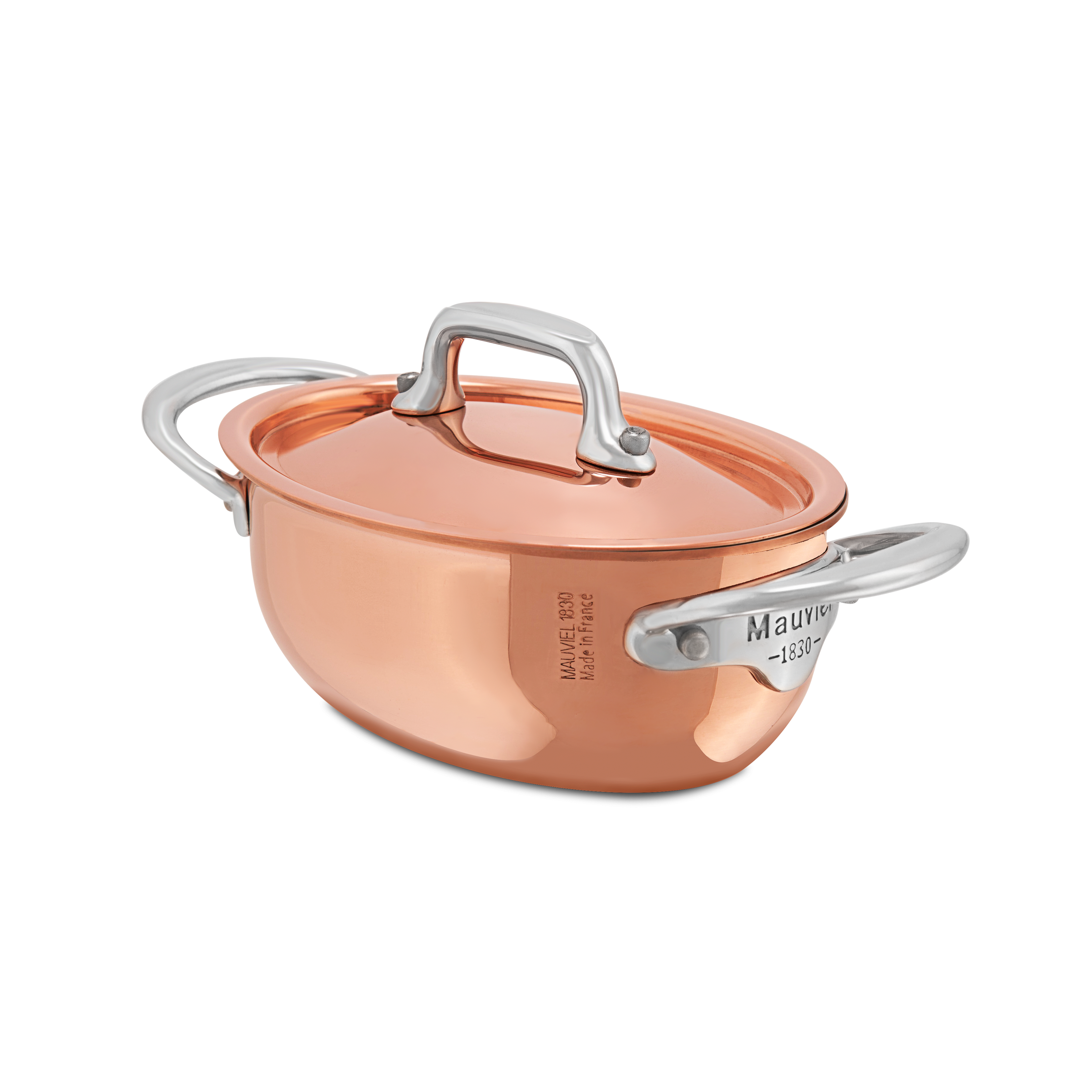 Cocotte ovale en cuivre inox avec couvercle M'MINIS