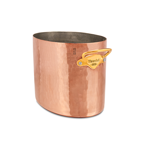 Seau à champagne ovale en cuivre étamé martelé M'30