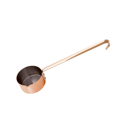 Casserolette à flamber en cuivre avec bec verseur