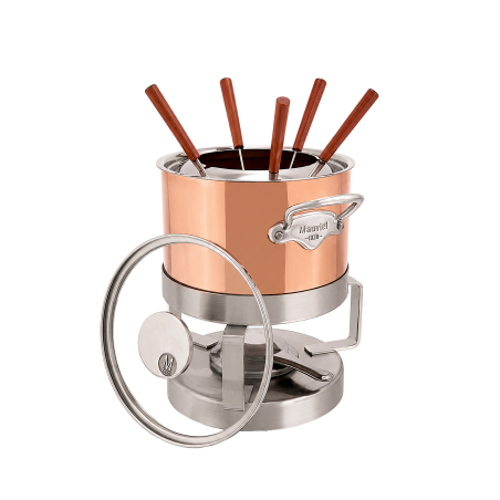 Service à fondue en cuivre inox avec couvercle verre SERVICE EN SALLE