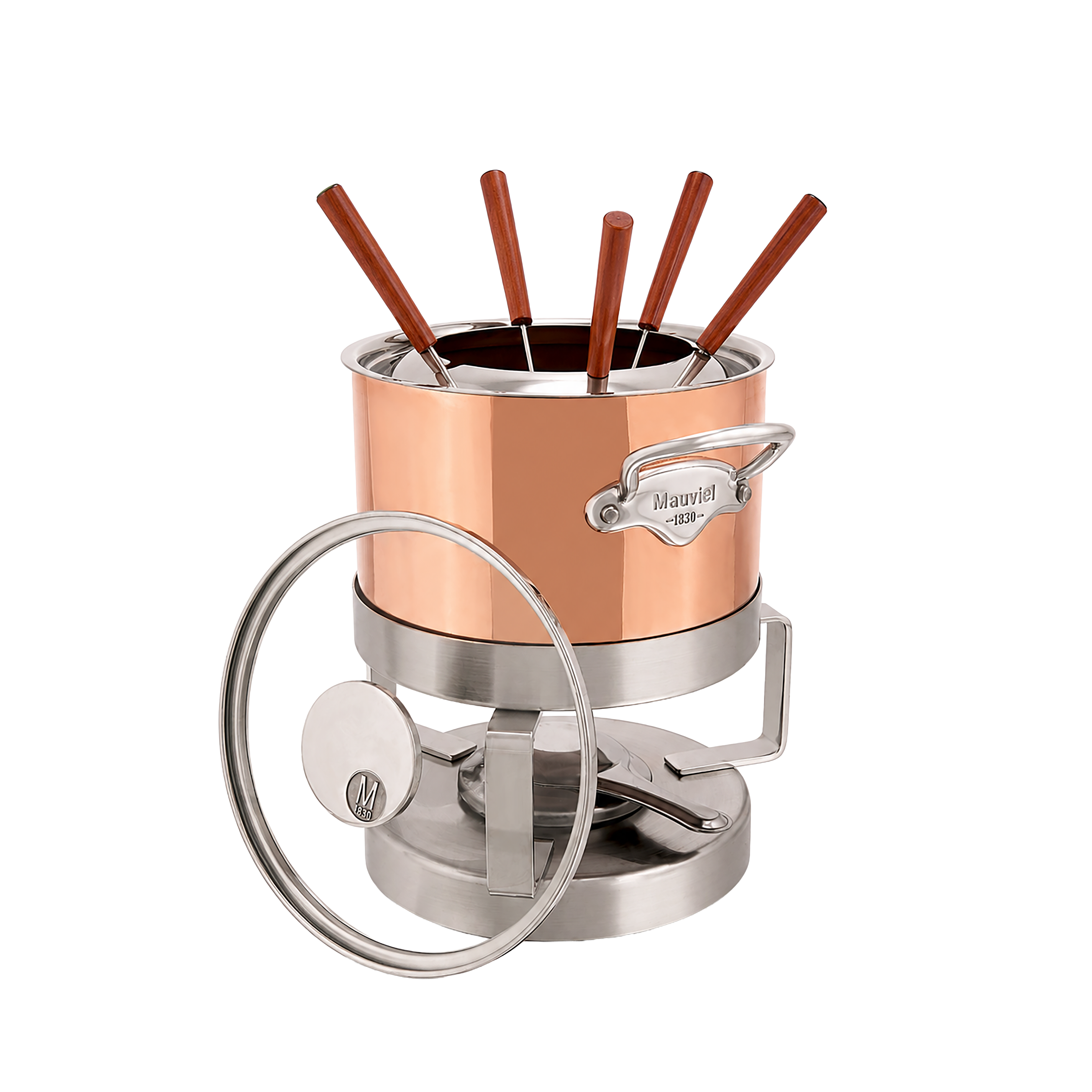Service à fondue en cuivre inox avec couvercle verre SERVICE EN SALLE