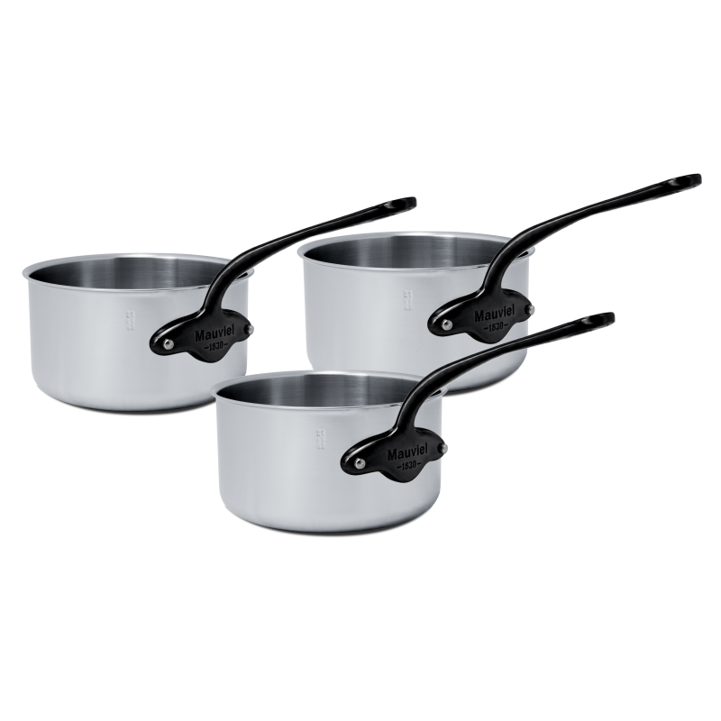 Batterie de 3 casseroles en inox M'URBAN 3 ONYX